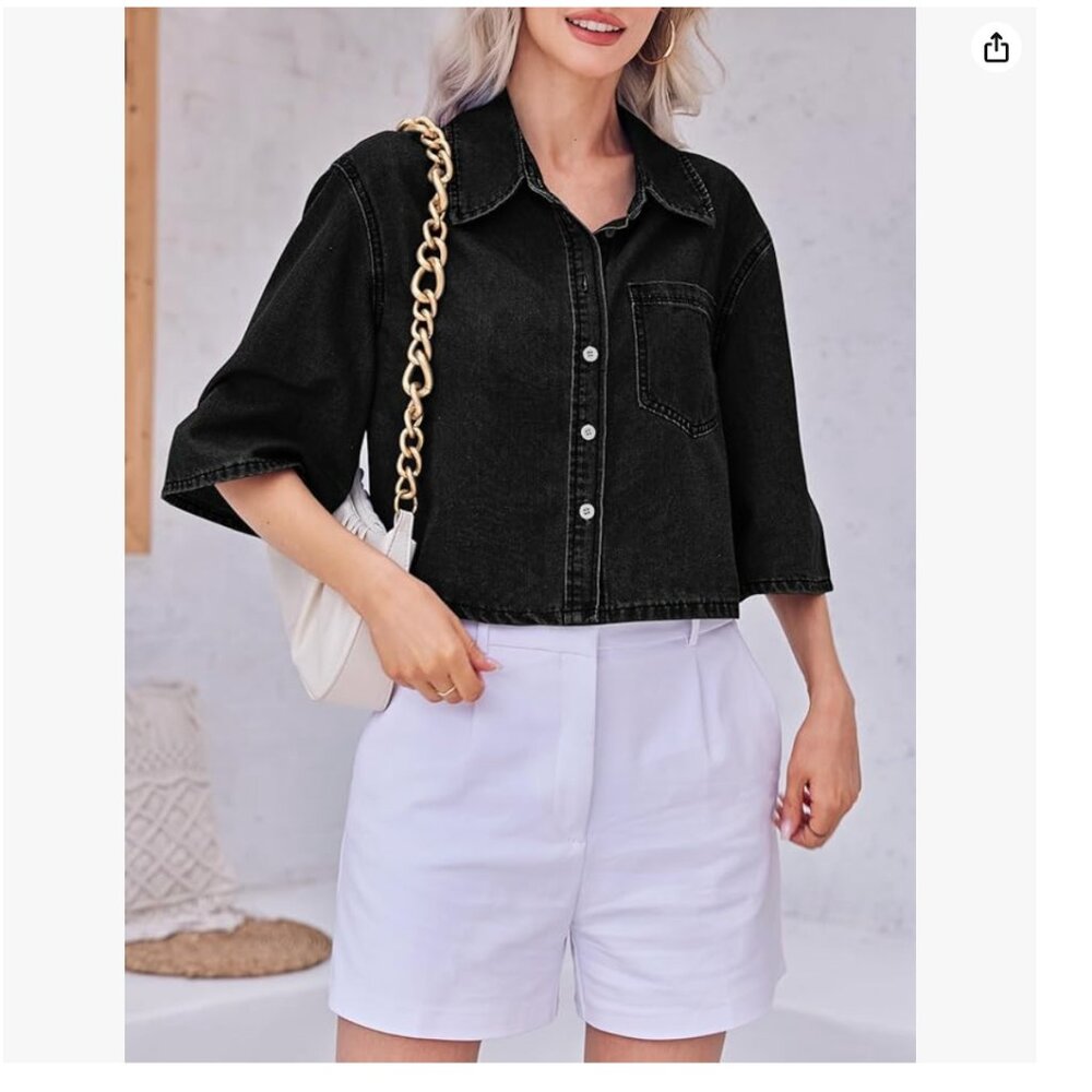 Tankaneo Denim Shirt Jean Jacket - Medium - NWT - Picture 3 of 5